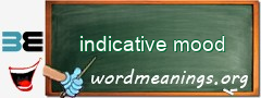 WordMeaning blackboard for indicative mood